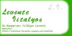 levente vitalyos business card